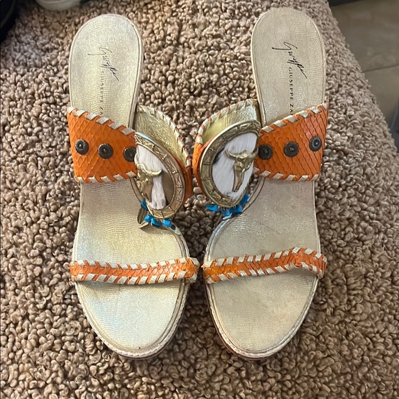 Giuseppe Zanotti Shoes - Giuseppe Zanotti Orange Woven Women's Sandals